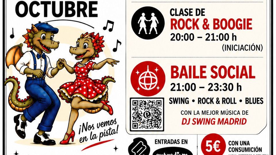 Jueves 1 Octubre en Farándula Swing Club. Baile Social. Swing Rock & Roll y Blues