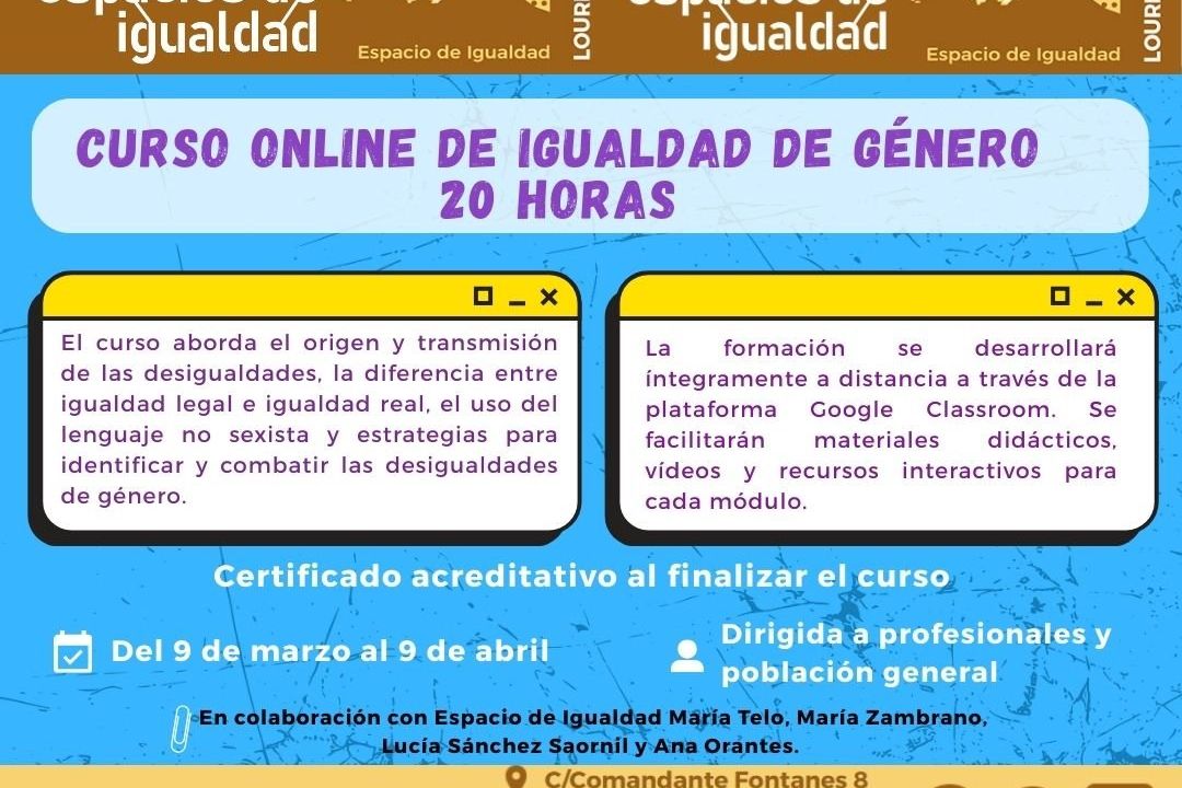 Curso en línea de igualdad de género (20h)