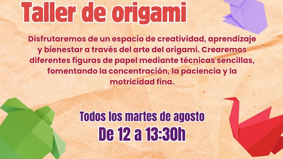 Manos que pliegan: Taller de origami