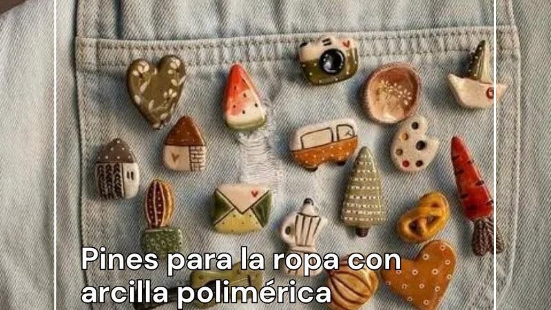 Pines para la ropa con arcilla polimérica