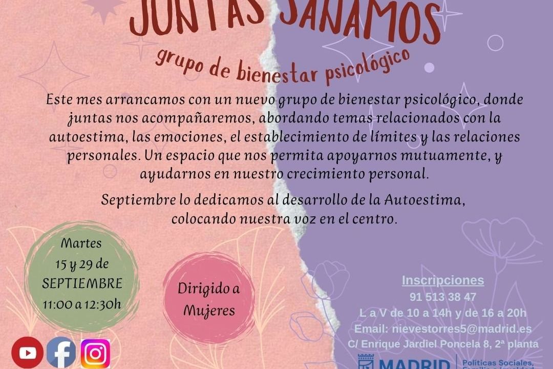 Juntas sanamos. Grupo de bienestar psicológico