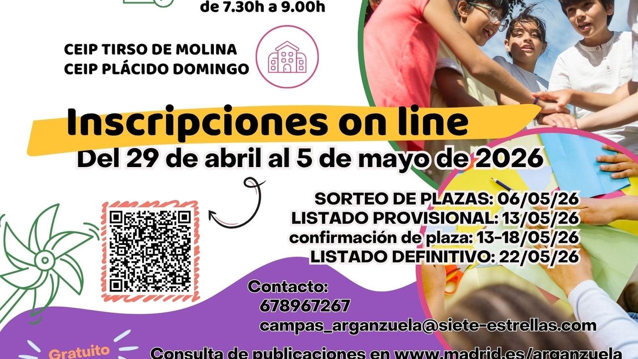 Campamentos de verano 2026. Arganzuela