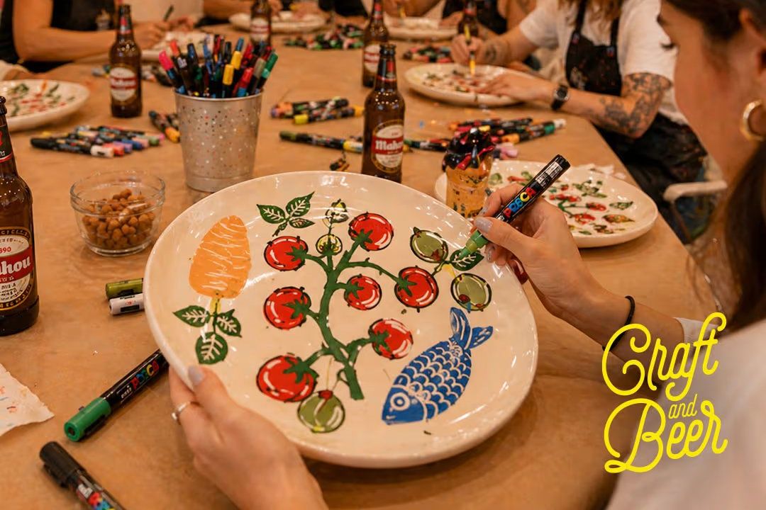 Pon la mesa con estilo: diseña tu propio plato con cerveza ilimitada en Malasaña