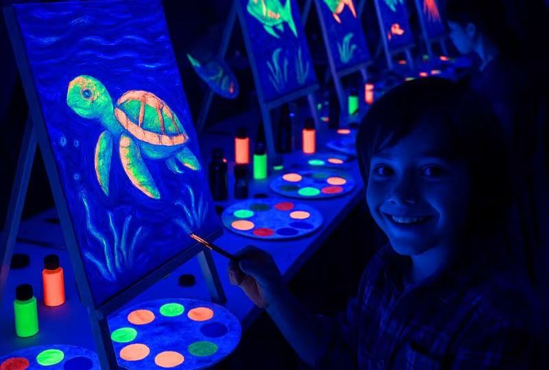 PINTA LUZ – Taller de pintura neón para niños y familias