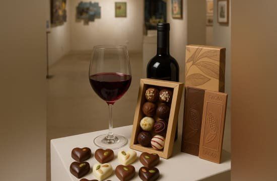 Arte y Sabor: Vino, Bombones Artesanos y recorrido por galería de arte