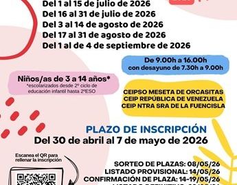 Campamento Urbano de Verano 2026. Distrito de Usera
