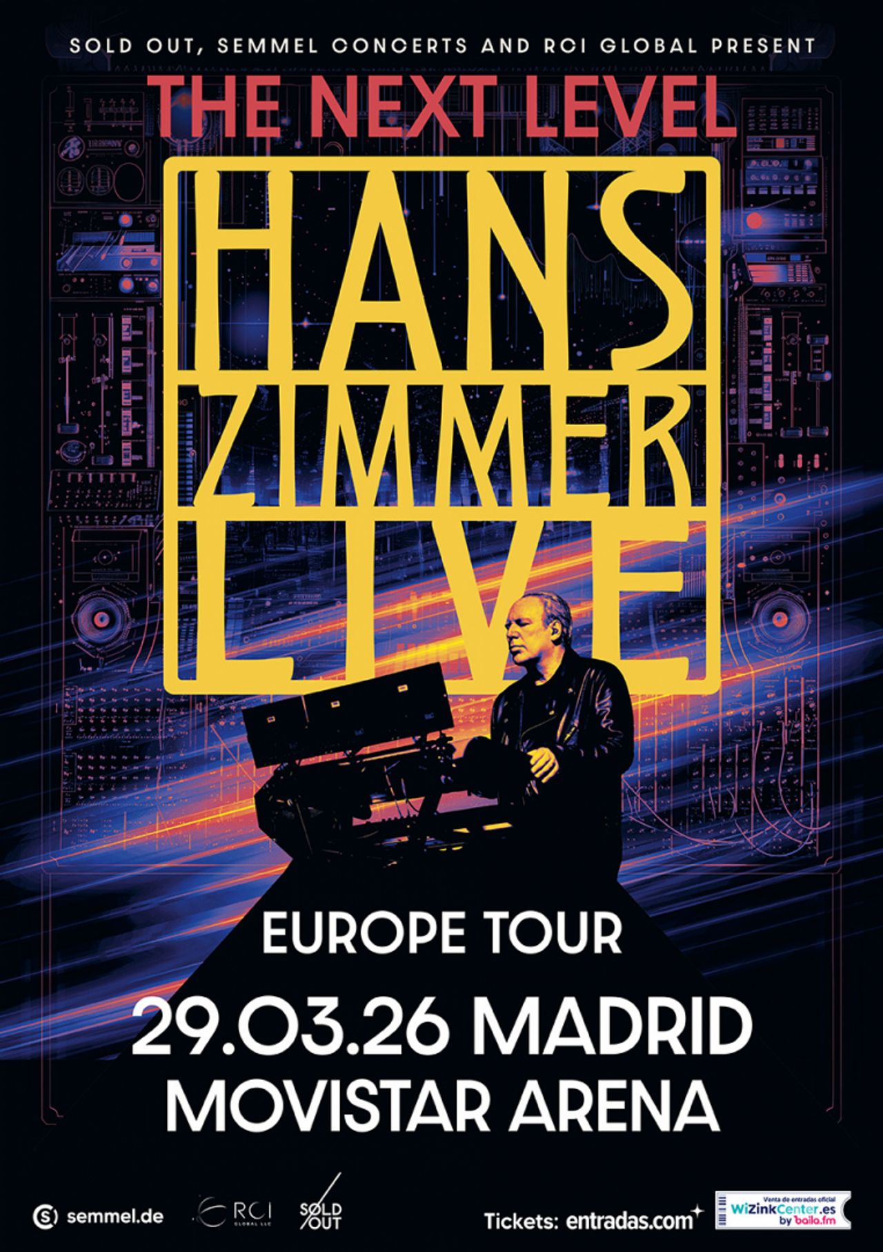 Cartel Hans Zimmer World Tour. Foto: Movistar Arena Madrid. 