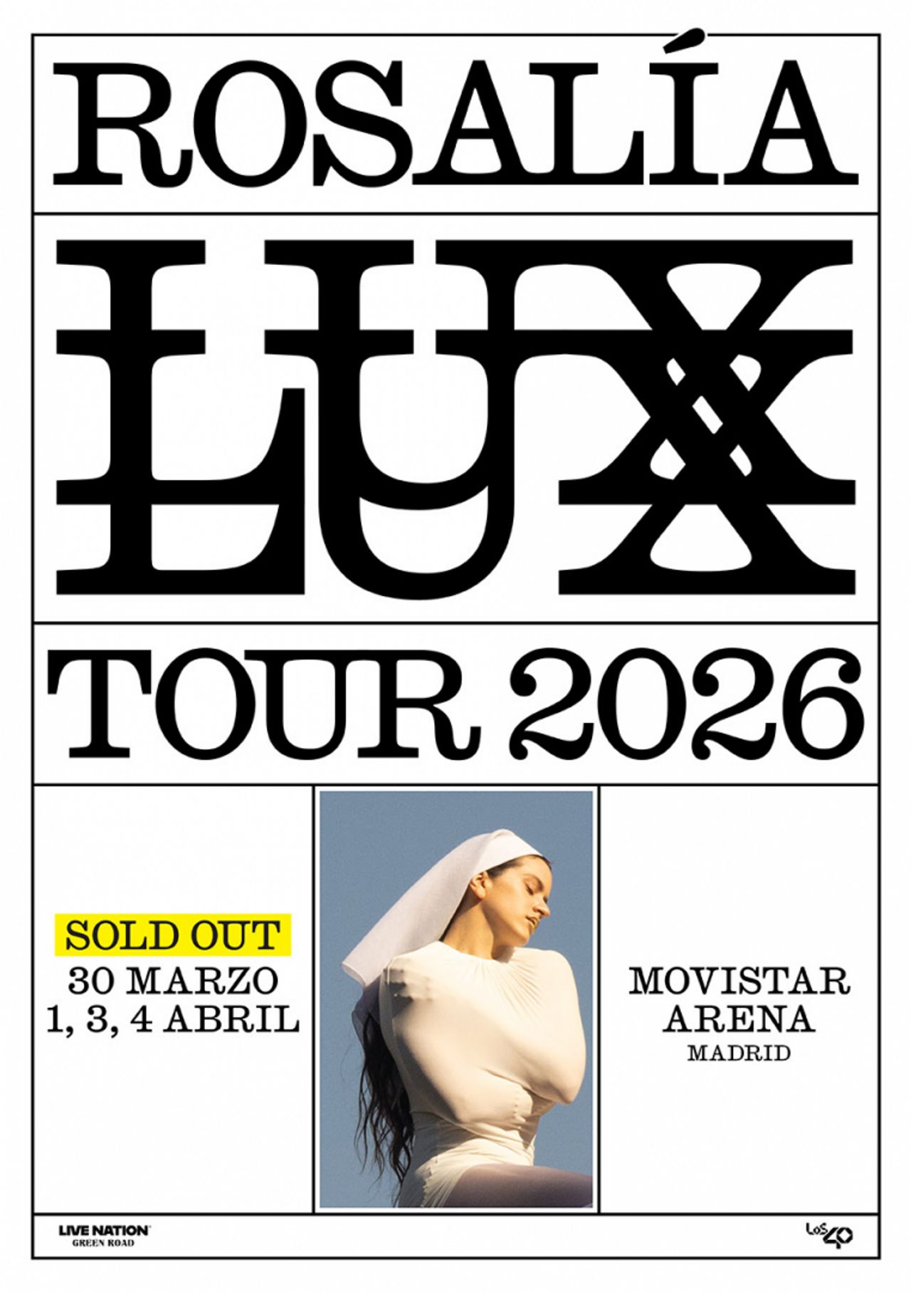 Cartel Rosalía Lux. Foto: Movsitar Arena Madrid