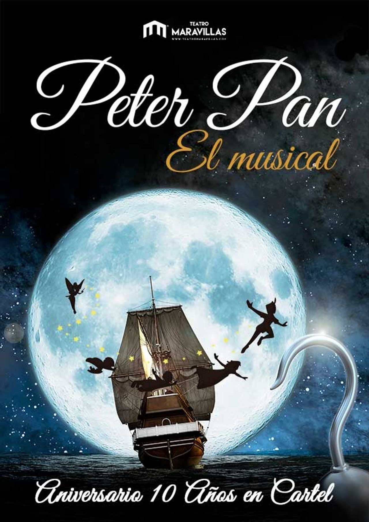 Cartel: Peter Pan el musical. Foto: Teatro Maravillas.