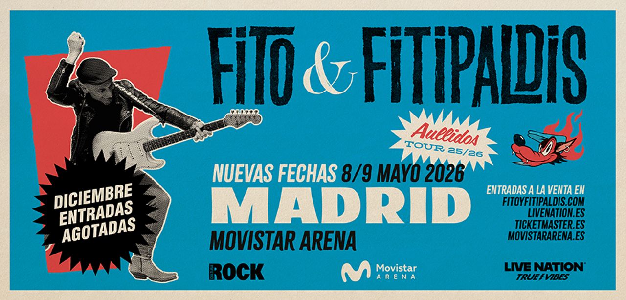 Cartel Fito y Fitipaldis en Madrid. Foto: Movistar Arena.