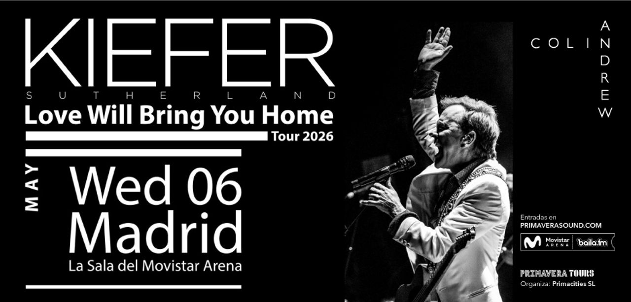 Cartel concierto Kiefer Sutherland. Foto: Movistar Arena. 