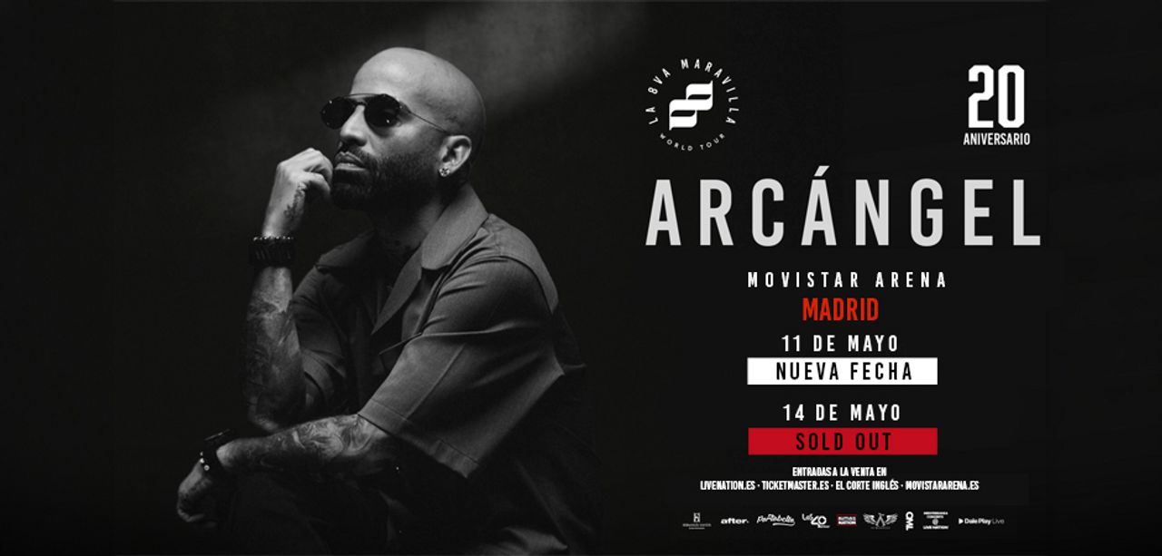 Cartel concierto Arcéngel en Madrid. Foto: Movistar Arena.