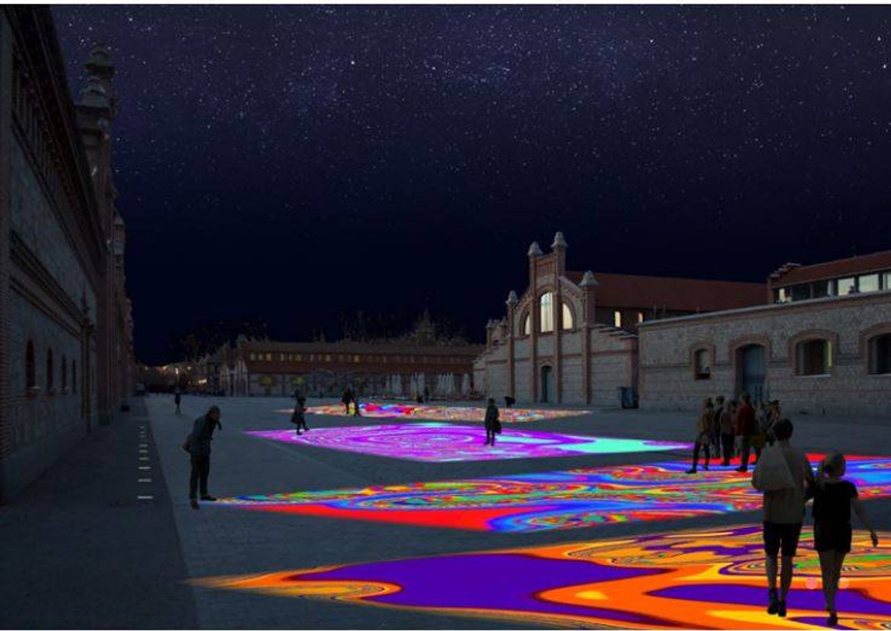 La obra Alfombras Mágicas del francés Miguel Chevalier. Foto: LuzMadrid Festival