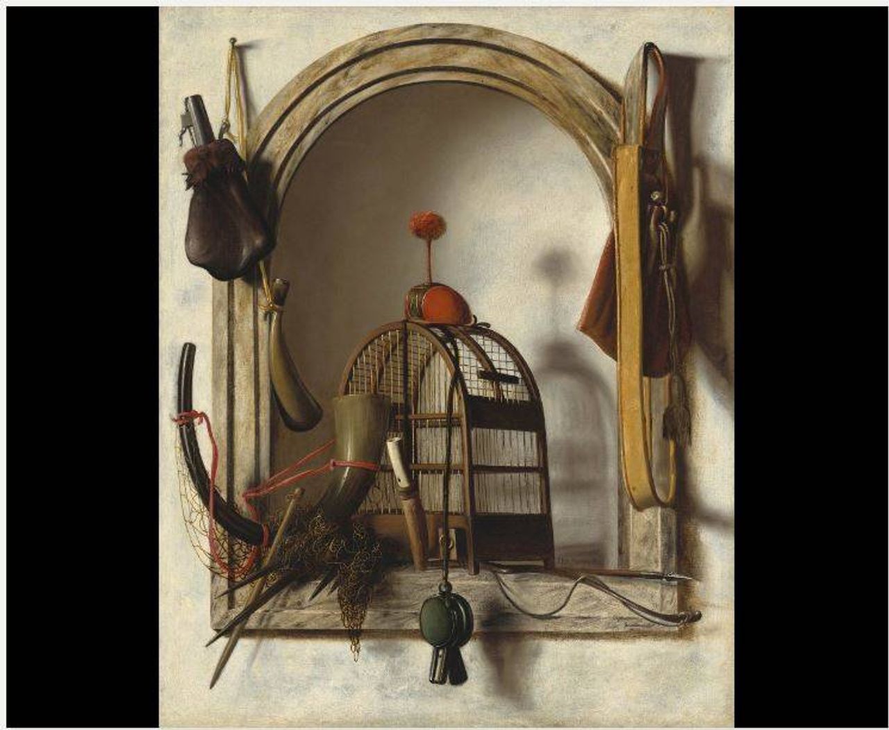 Christoffel Pierson. Aparejos de cetrería en un nicho. Foto: Courtesy National Gallery of Art, Washington