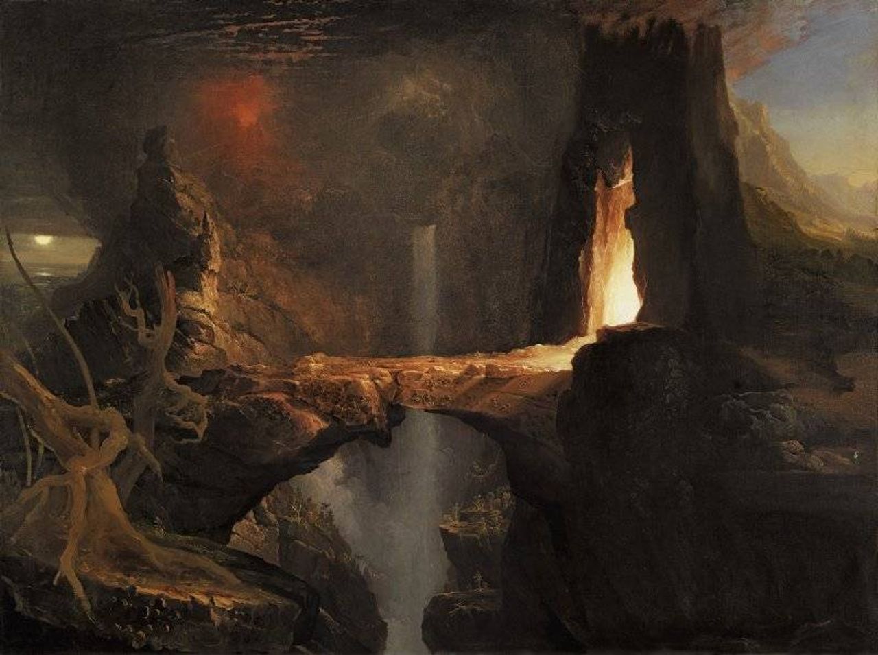 Thomas Cole. Expulsión. Luna y luz de fuego. Foto. © Museo Nacional Thyssen-Bornemisza, Madrid