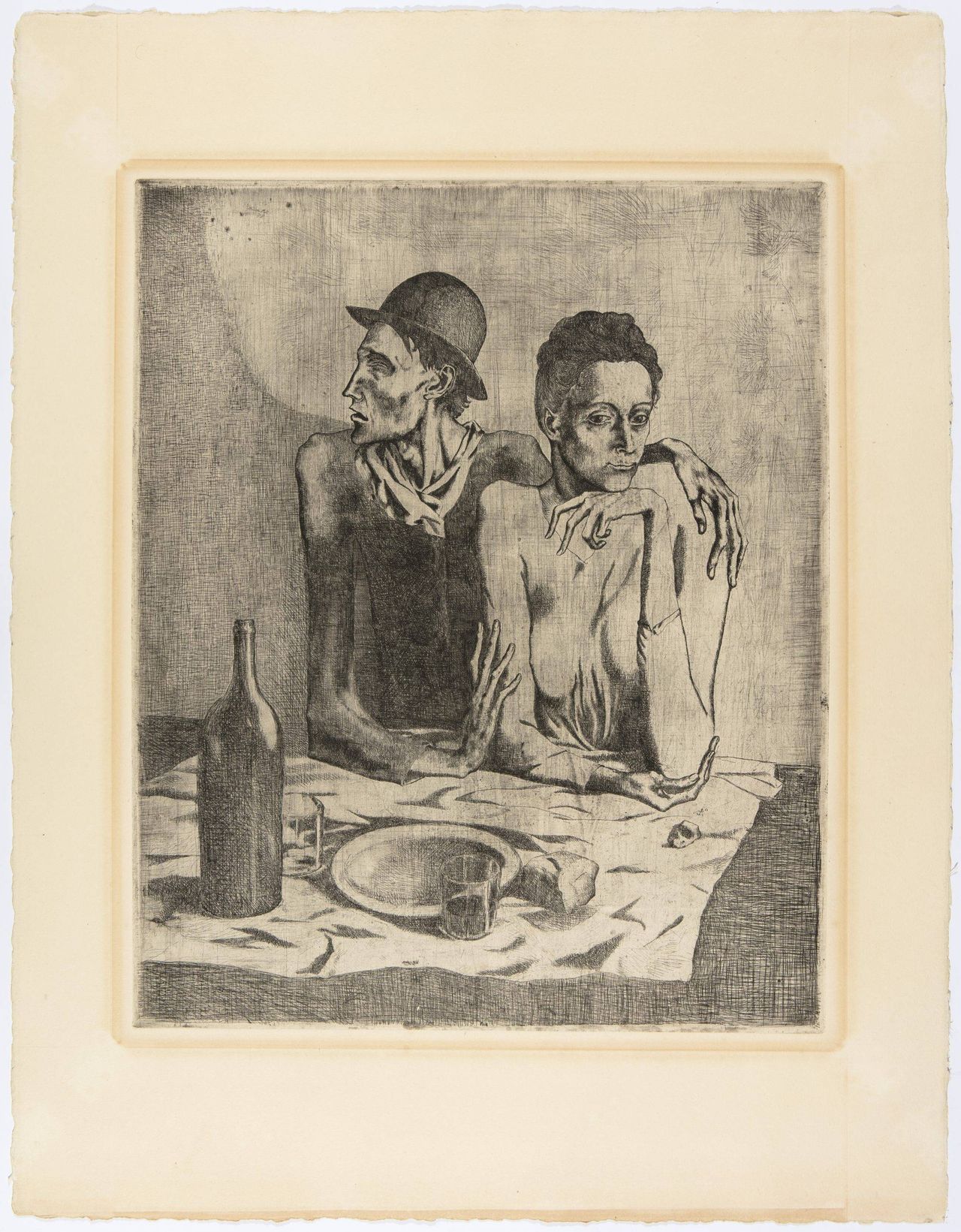 La comida frugal (Suite des Saltimbanques), 1904, Picasso. Foto: Museo de la Real Academia de Bellas Artes de San Fernando