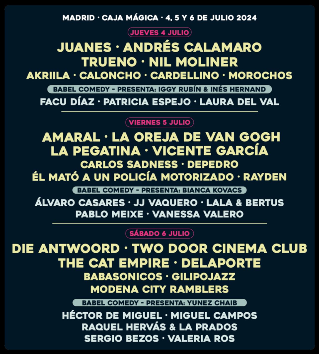 Cartel del Festival Río Babel 2024